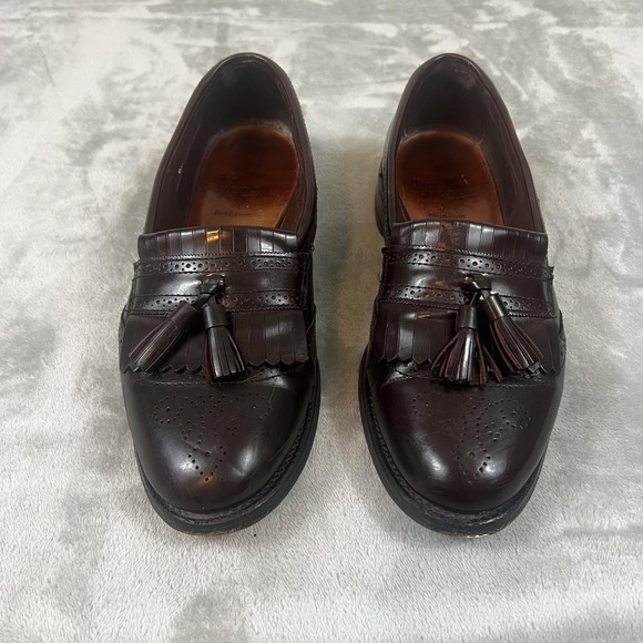 Allen Edmonds Bridgeport Shoes Mens Size 9.5 D Brown Tassel Loafers Leather - Picture 2 of 9
